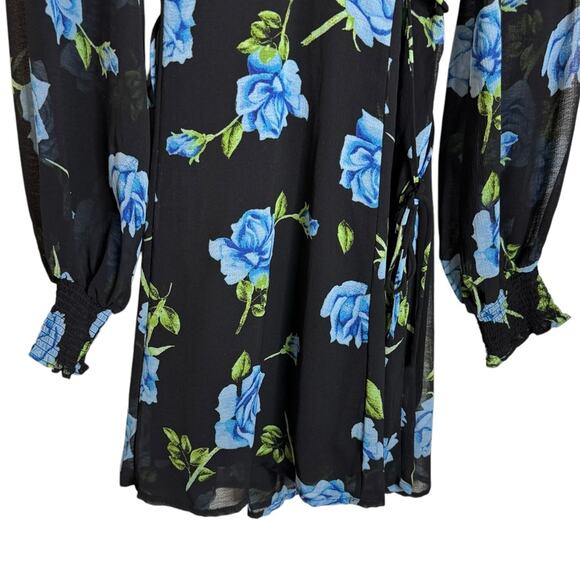 Free People Samantha Lace Up Floral Mini Dress in Black Combo Women’s Size XS - Picture 5 of 12